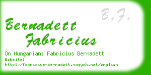 bernadett fabricius business card